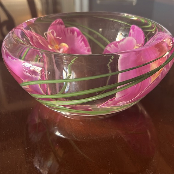 Emilio Robba signed orchid glass bowl - Picture 7 of 8